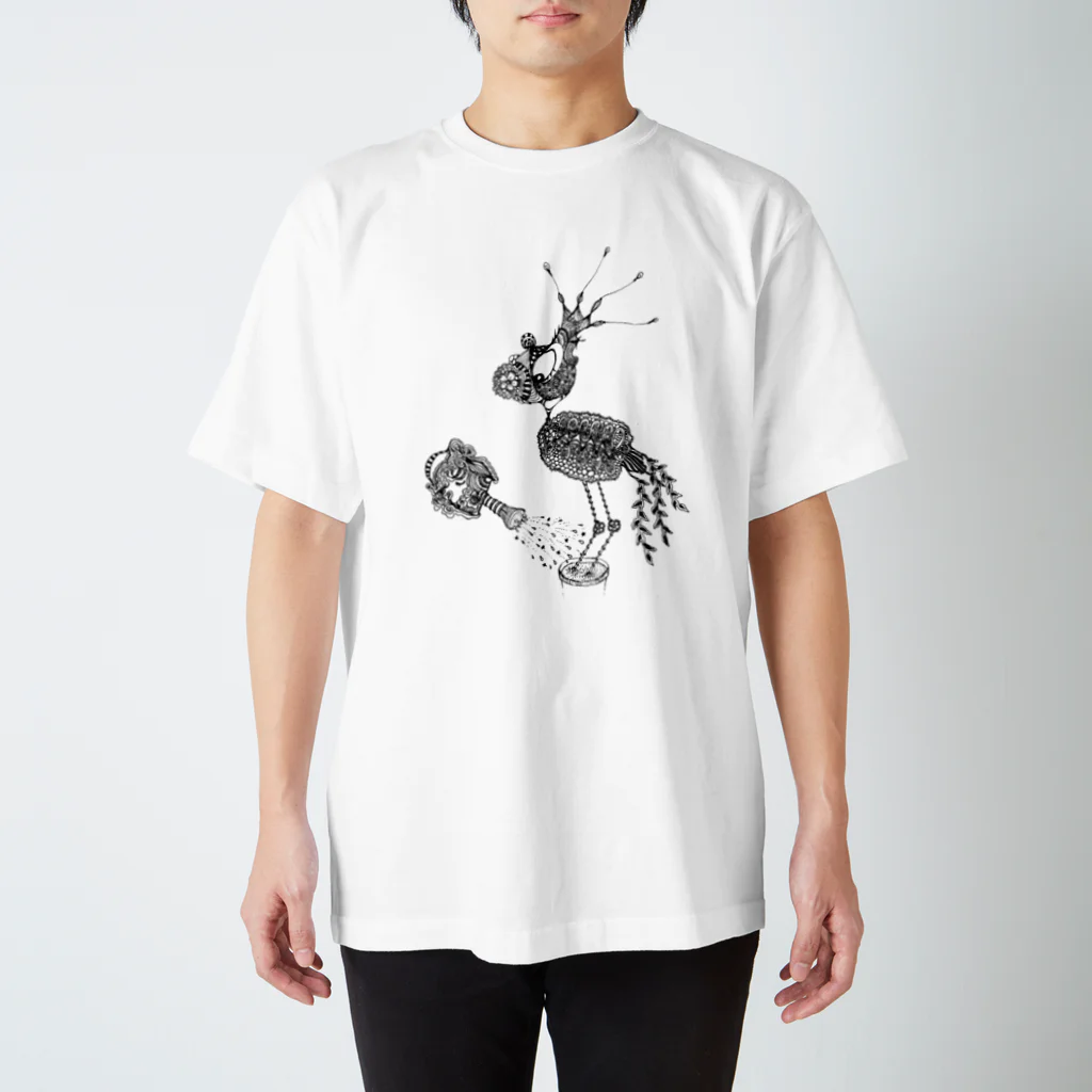 アトリエ葱の鉢植え鳥 Regular Fit T-Shirt