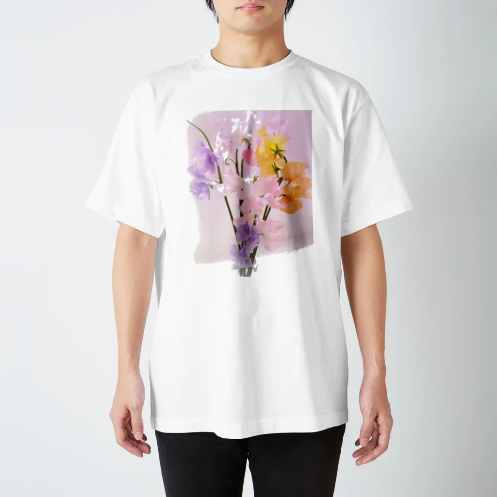 misoraのパステルカラー  スイートピーの花 スタンダードTシャツ