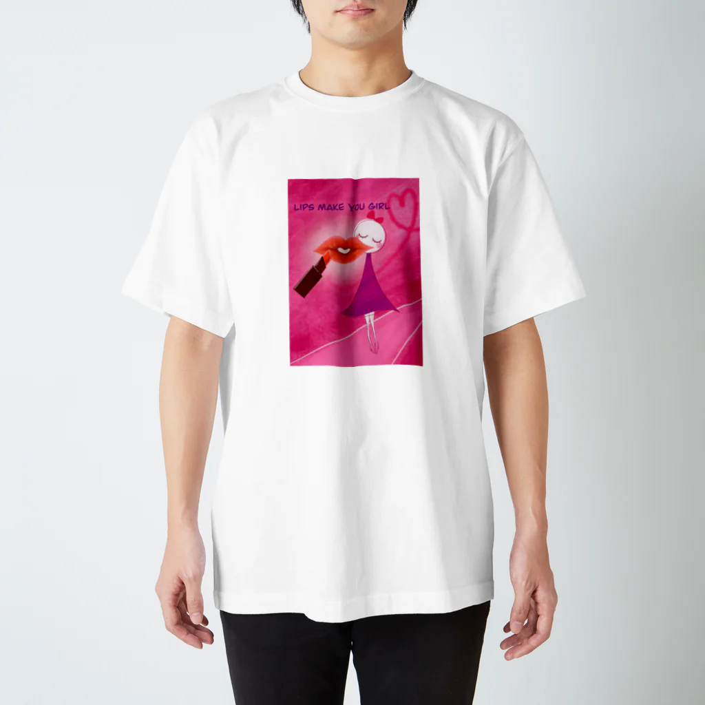 roiceのリップガール（ピンク） Regular Fit T-Shirt