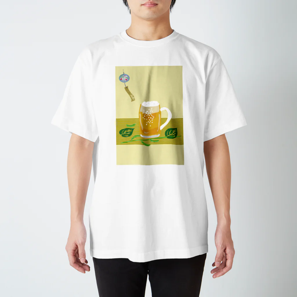 ジルトチッチのデザインボックスのジョッキ生ビールと枝豆 スタンダードTシャツ