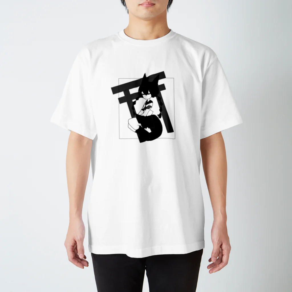 消しゴム了解の狐の鳥居 Regular Fit T-Shirt