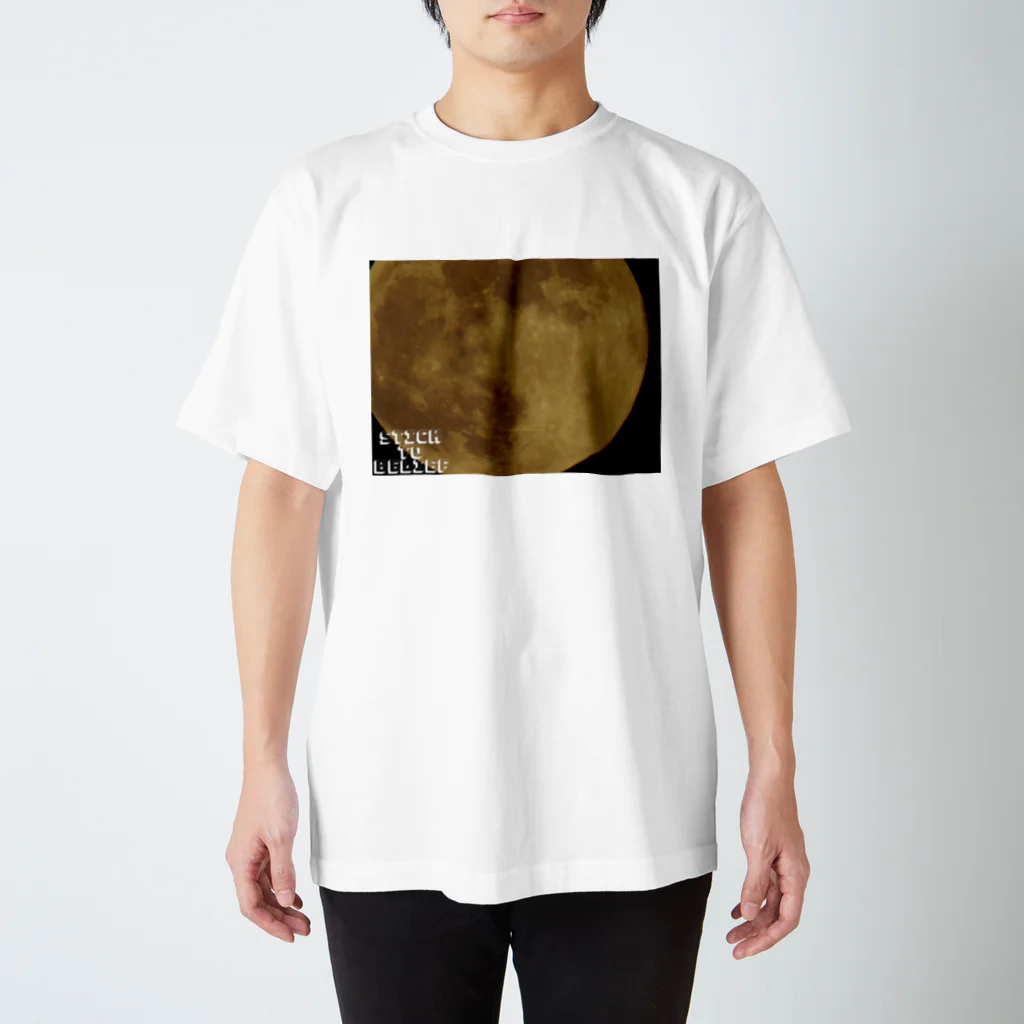 STICKTOBELIEFの月の表面 Regular Fit T-Shirt