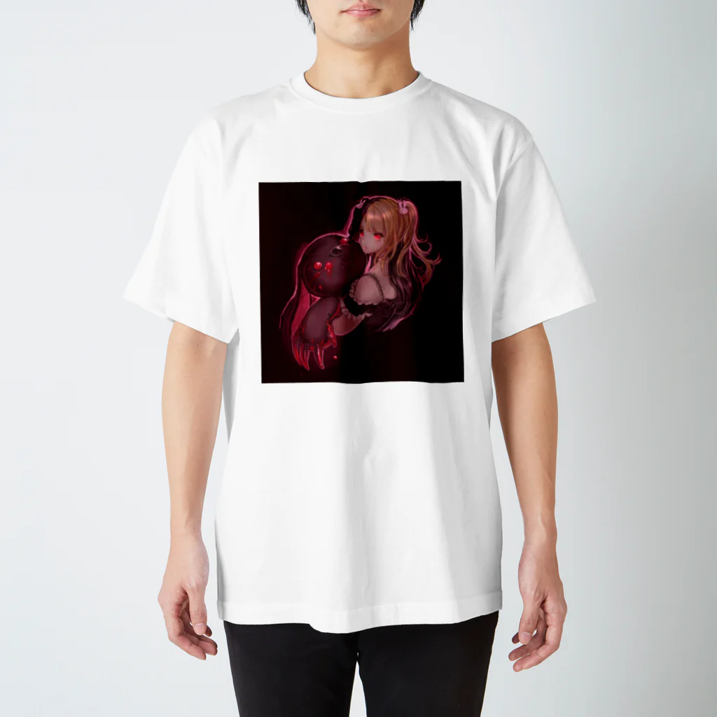 女の子の絵しょっぷのうさぎとお友達の女の子 Regular Fit T-Shirt