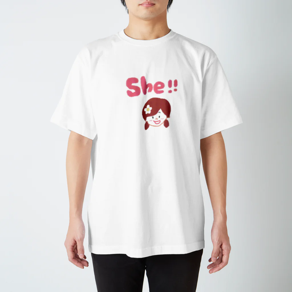 ちゃん❤︎のshe Tシャツ Regular Fit T-Shirt