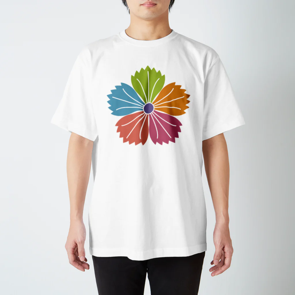 色重ね家紋／colorful_kamonの［色重ね家紋］撫子 Regular Fit T-Shirt