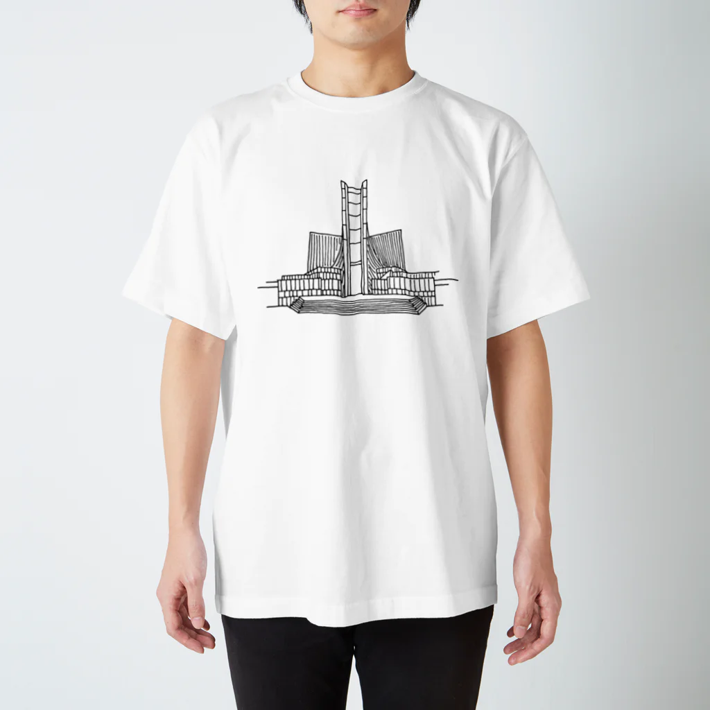 simple thingsの建築ペン画　東京カテドラル Regular Fit T-Shirt