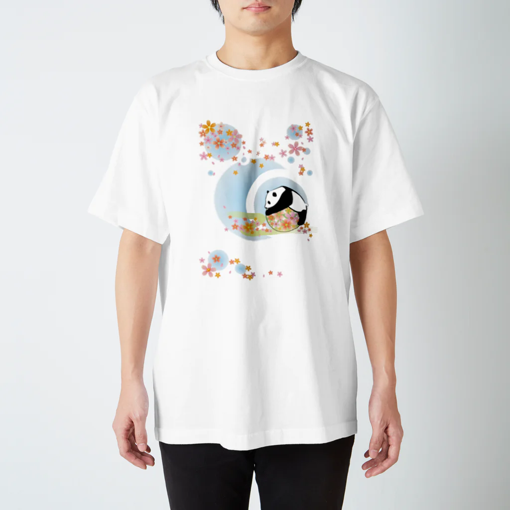 熊猫惑星のお花見パンダ Regular Fit T-Shirt