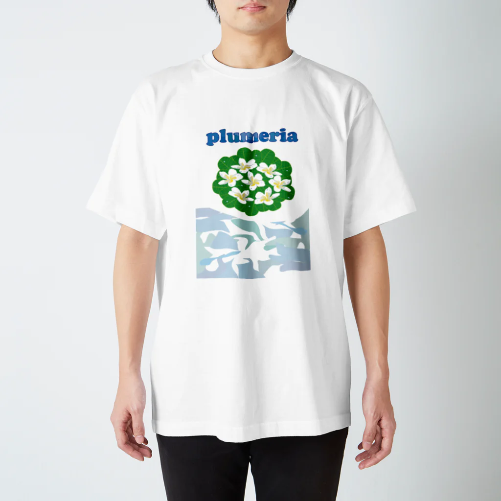 ジルトチッチのデザインボックスの南国ハワイの花プルメリアの爽やかグッズ Regular Fit T-Shirt