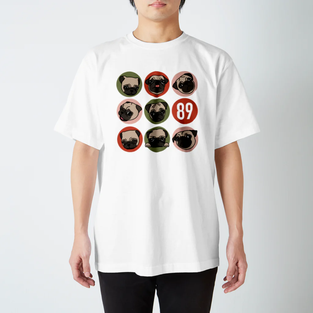 パグ PUG ぱぐ  OHMAI GALLERYのPUGパグの一日Tシャツ Tシャツ-2 Regular Fit T-Shirt