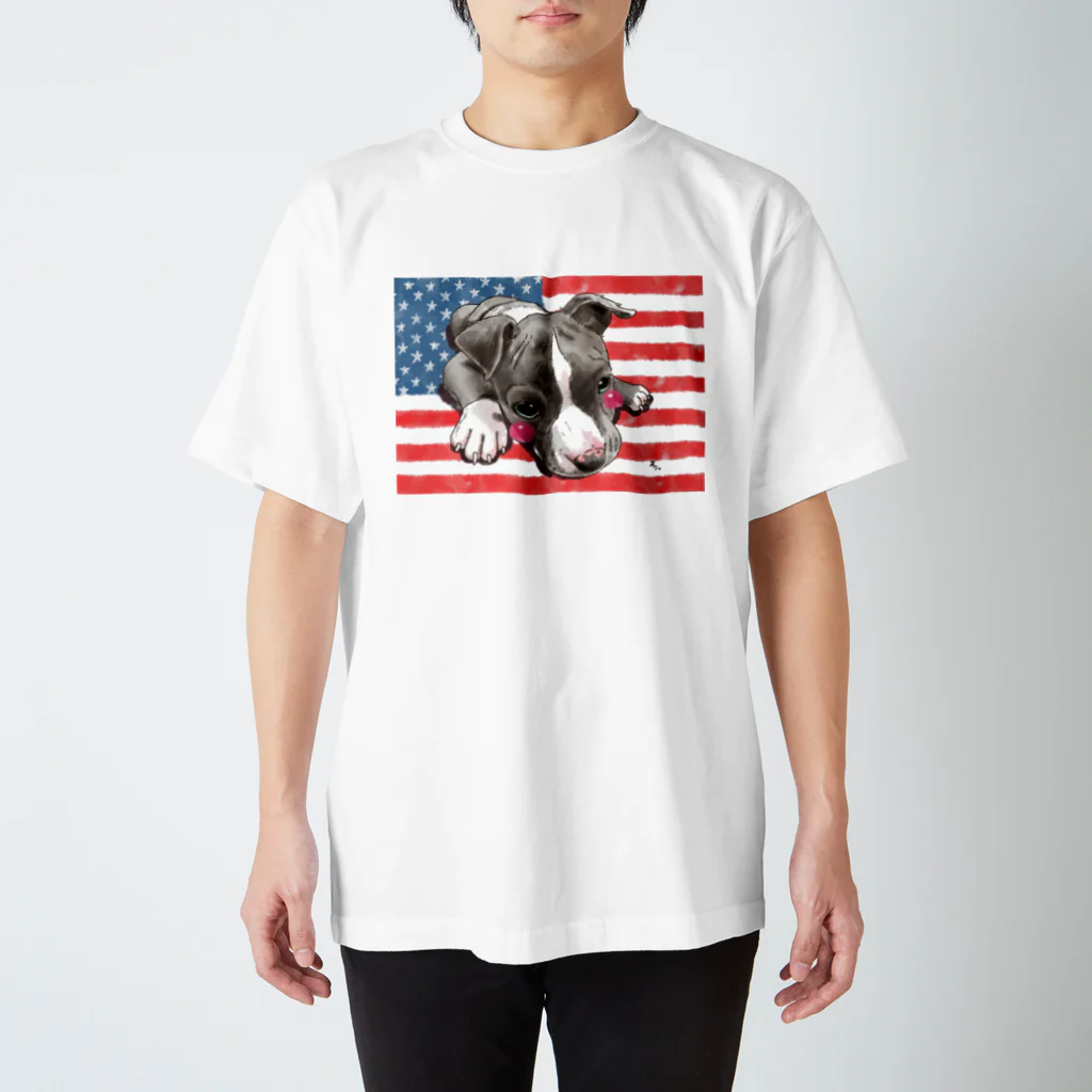 shop あこ猫犬屋のアメリカン・ピットブル・ベビ Regular Fit T-Shirt