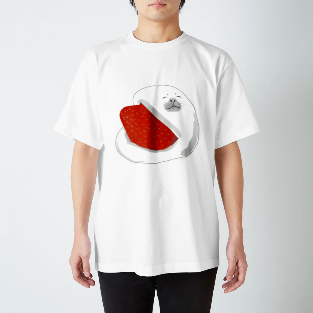 もんたろうのあざらし × いちご大福 スタンダードTシャツ