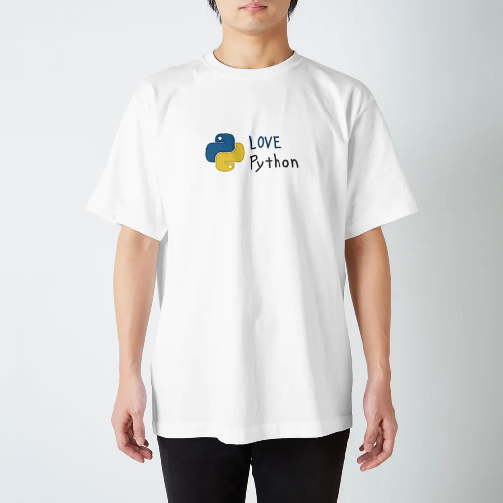 tegaki-menのてがきpython Regular Fit T-Shirt
