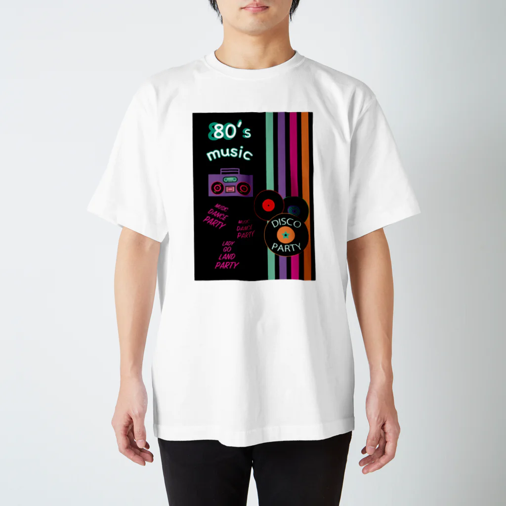 lady_go_landの80'sヴィンテージmusic レコード ステレオ スタンダードTシャツ