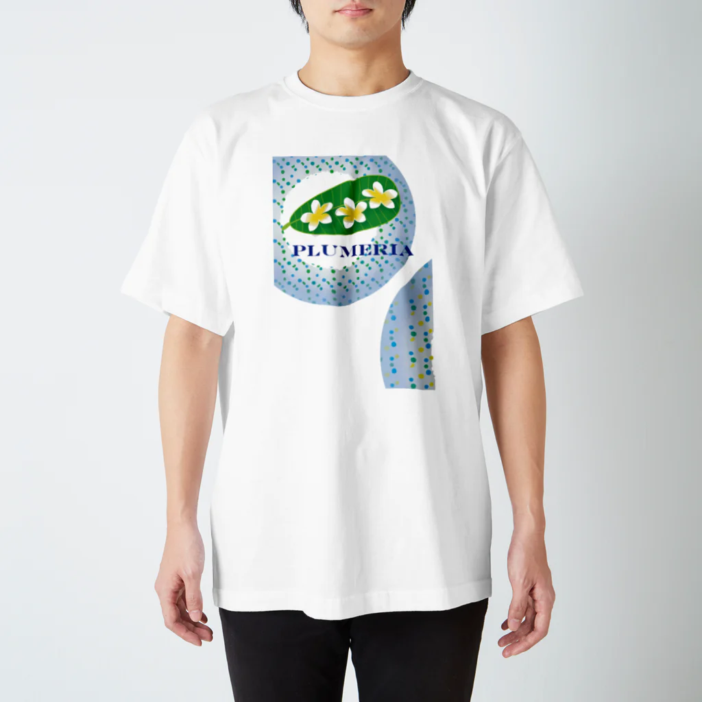 ジルトチッチのデザインボックスのプルメリアとビーチの思い出 スタンダードTシャツ