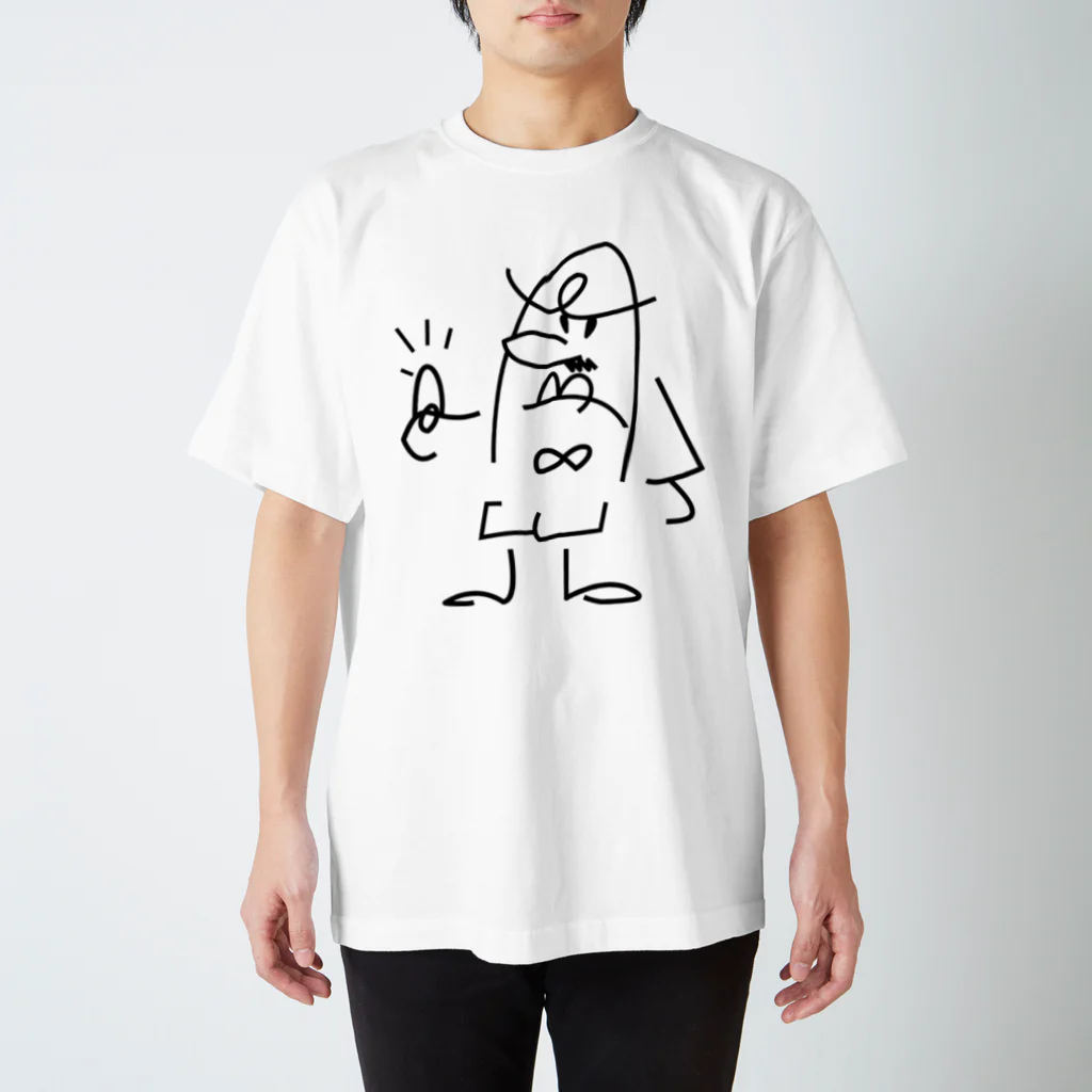 東海道中膝栗毛のゆび刑事　白地 Regular Fit T-Shirt