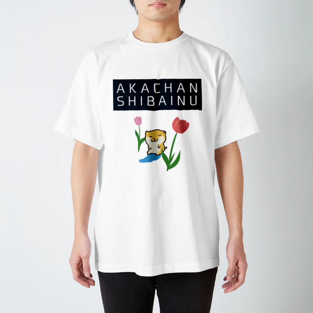 お刺身大丈夫のAKACHANSHIBAINU／赤ちゃん柴犬 スタンダードTシャツ