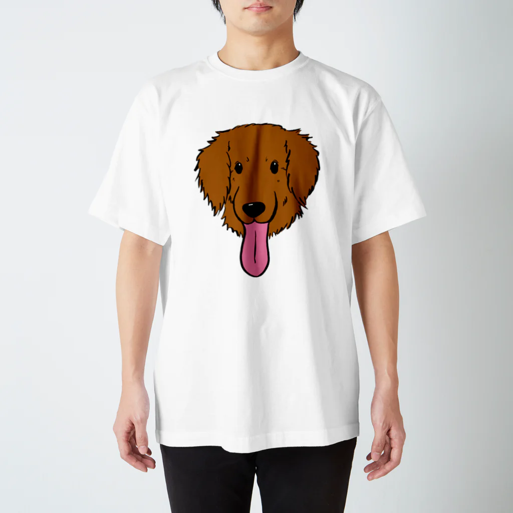 Chiyo.Wan(🐕🕊️のお店)のながーいベロのわんこ(米国ゴールデンレトリバーVer.) スタンダードTシャツ