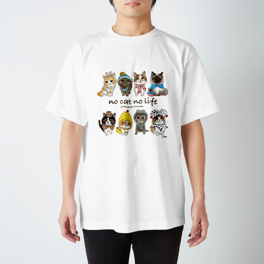 shop あこ猫犬屋の雪玉ねこ スタンダードTシャツ