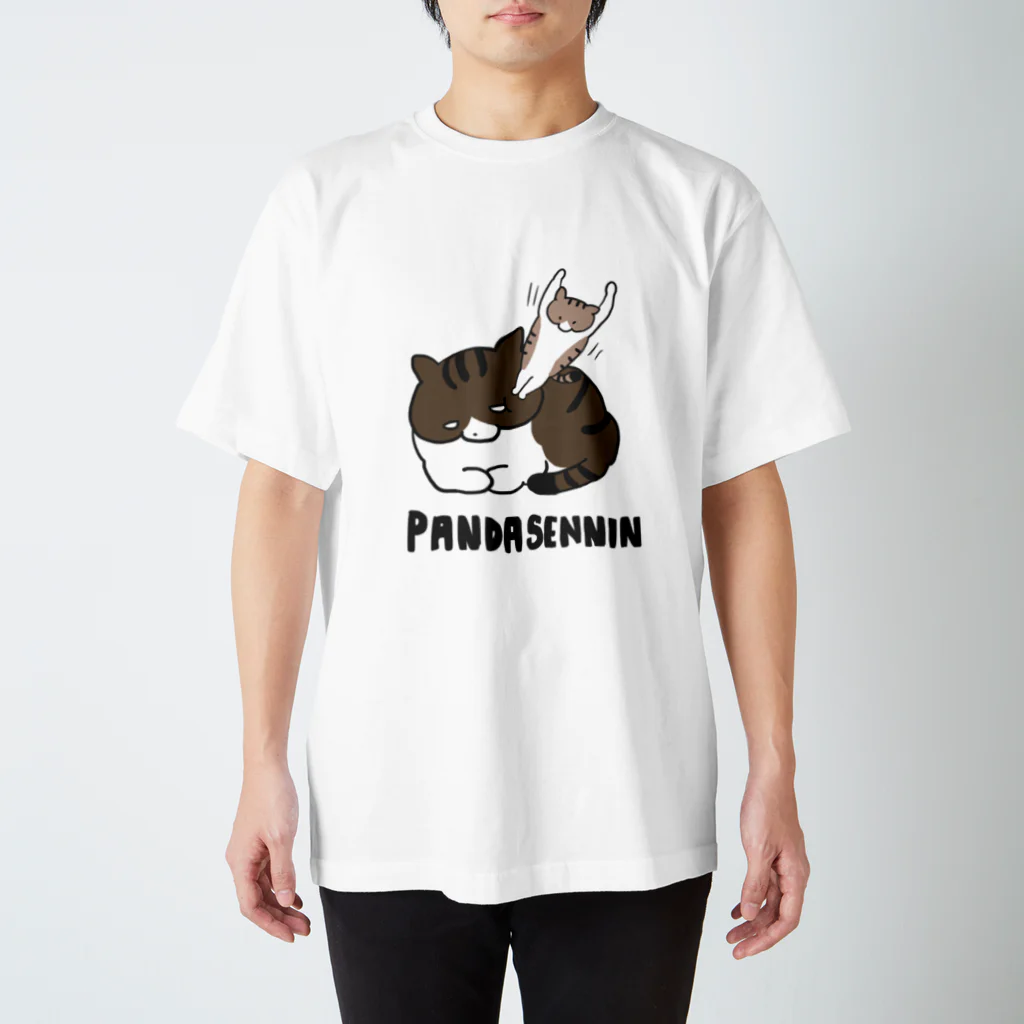 熊猫仙人店のおこしゃまねこハイパーキック スタンダードTシャツ