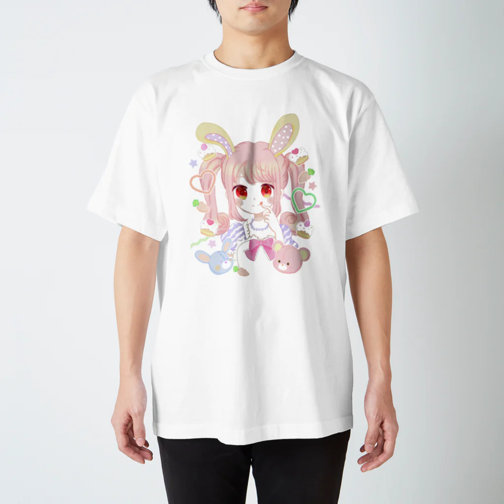 ୨୧　　ちぴりろ　*.♩の【オリジナル】うさぎさん Regular Fit T-Shirt