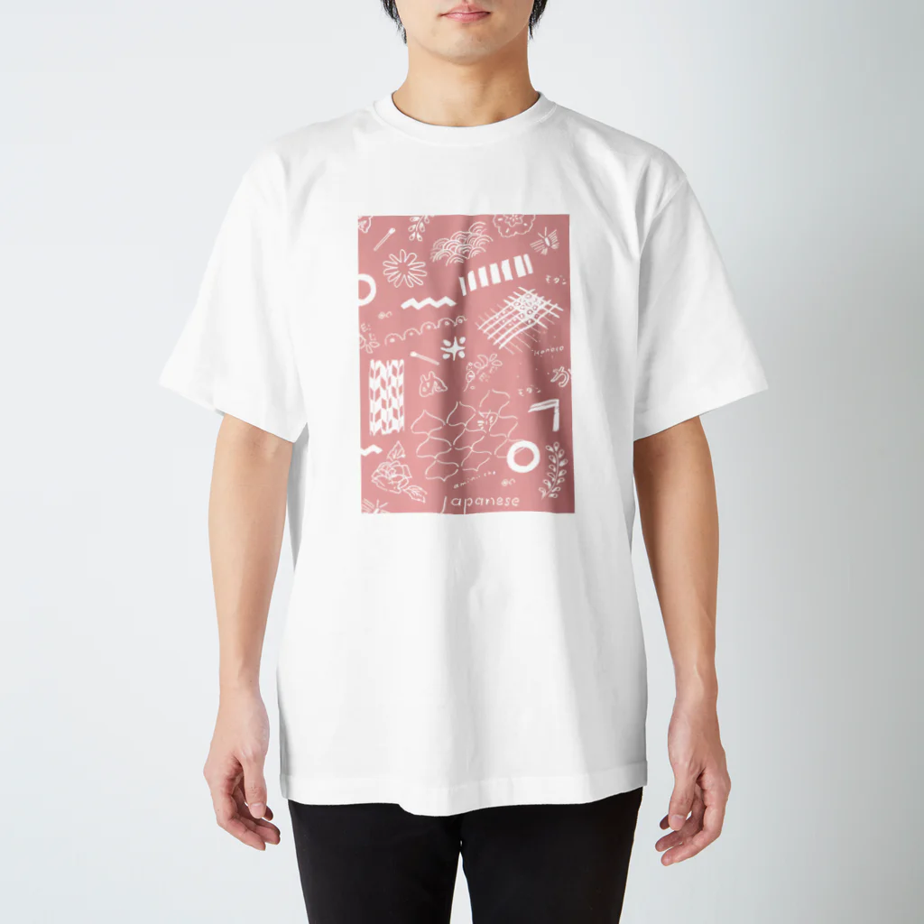 イトウナツキのちよがみ柄 もも スタンダードTシャツ