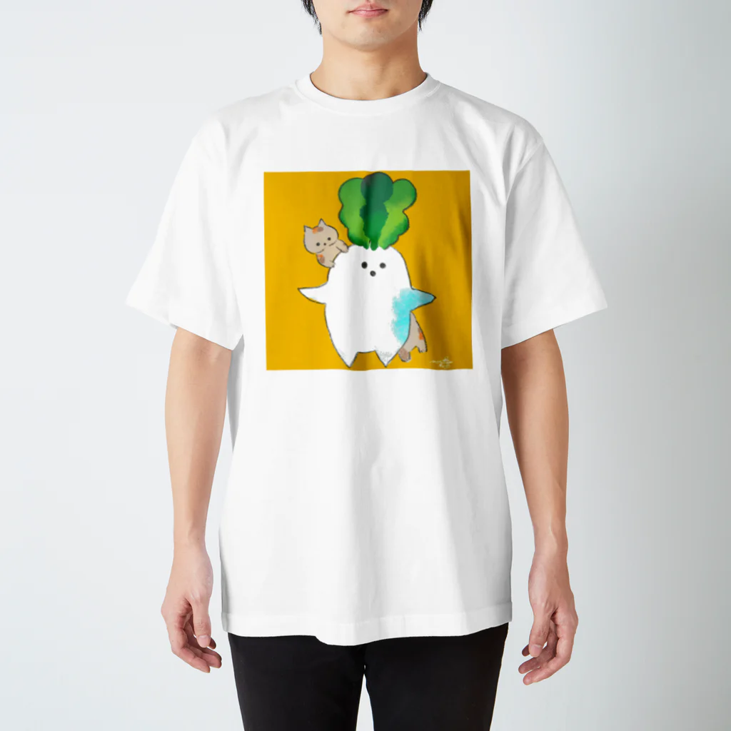 めた臓の缶詰めのうにょん猫と大根様 スタンダードTシャツ