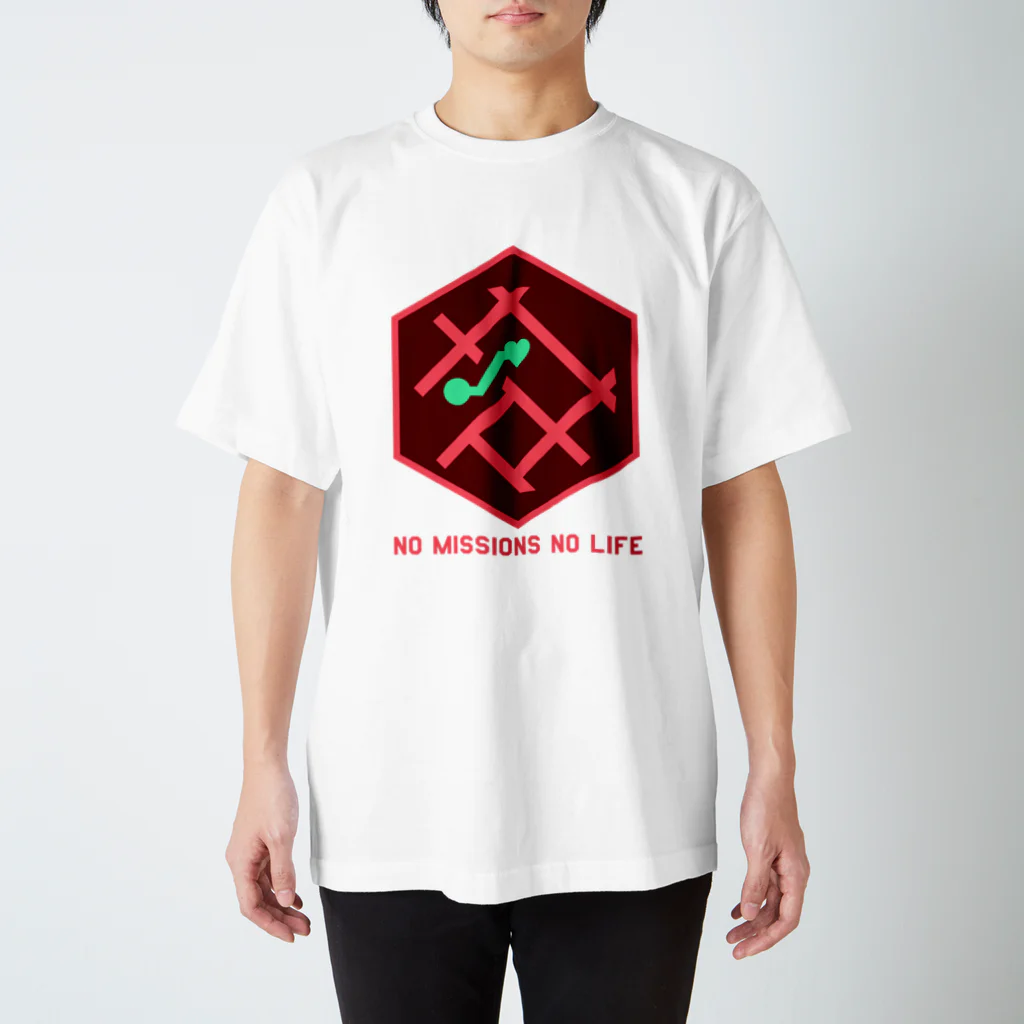 イングレス日和のNo Missions No Life（ピンク） スタンダードTシャツ