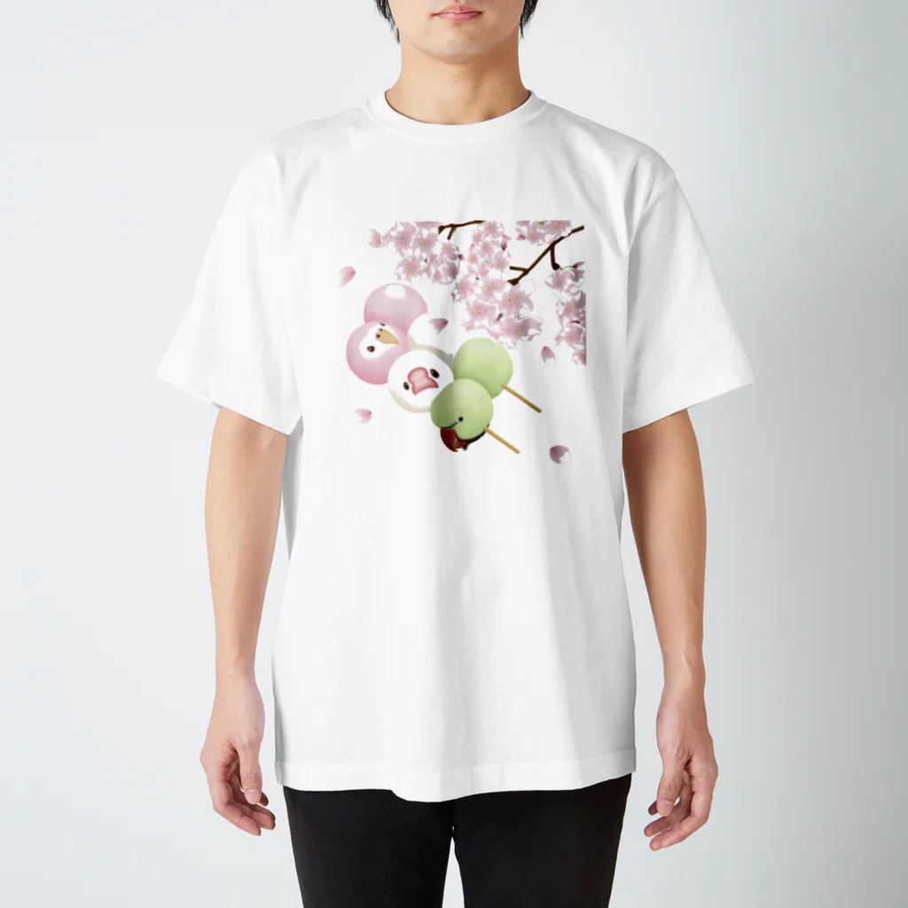 もんたろうの三色団子 × トリさんたち スタンダードTシャツ