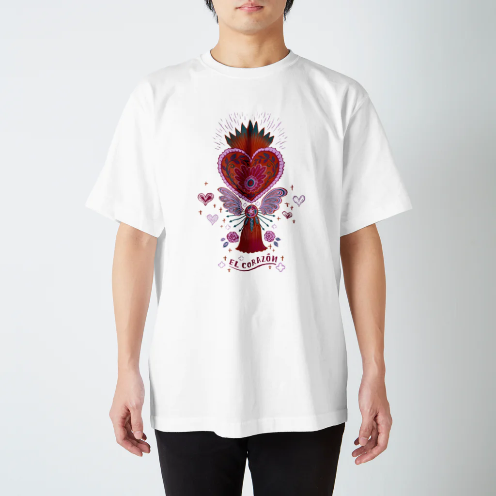 IZANAMI by Akane Yabushitaのメキシコのハートタッセル（ピンク） スタンダードTシャツ