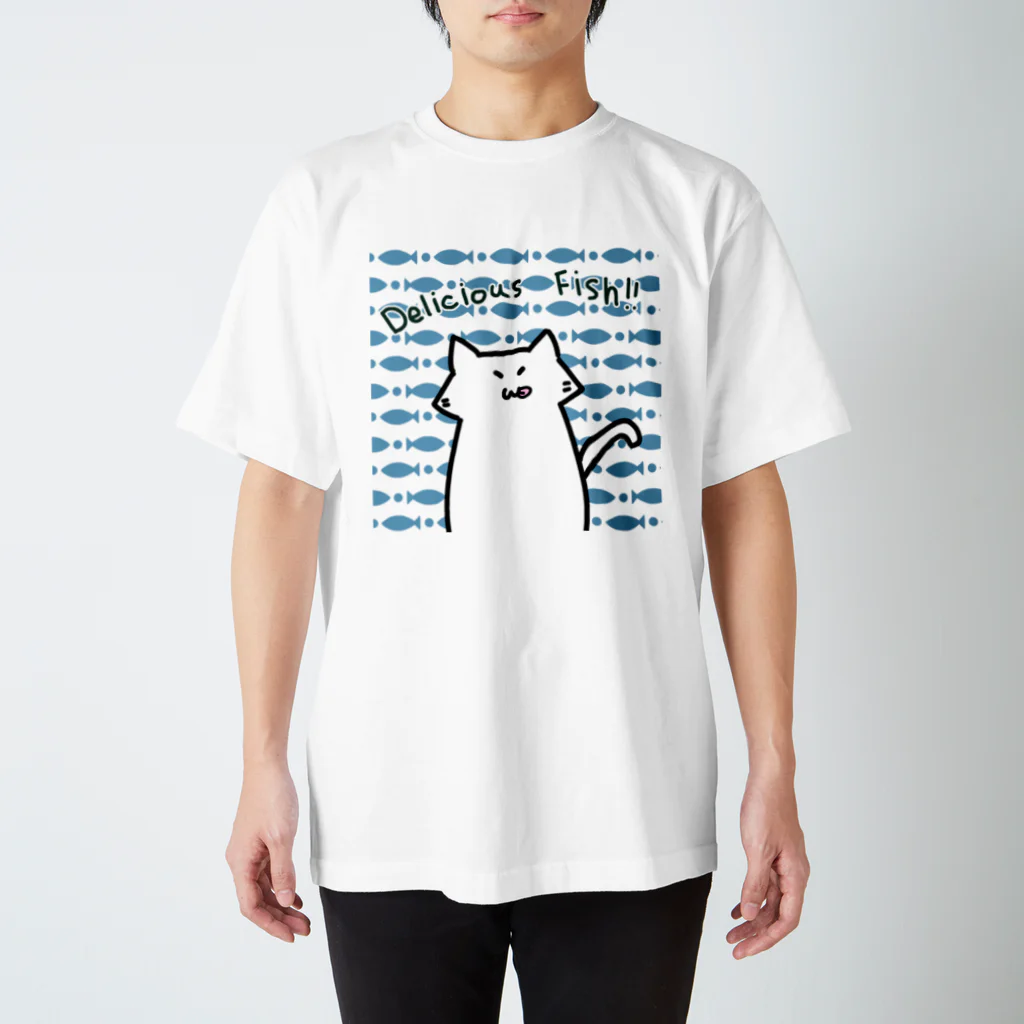 のびネコとおさかなのお店のくいしんぼねこ Regular Fit T-Shirt