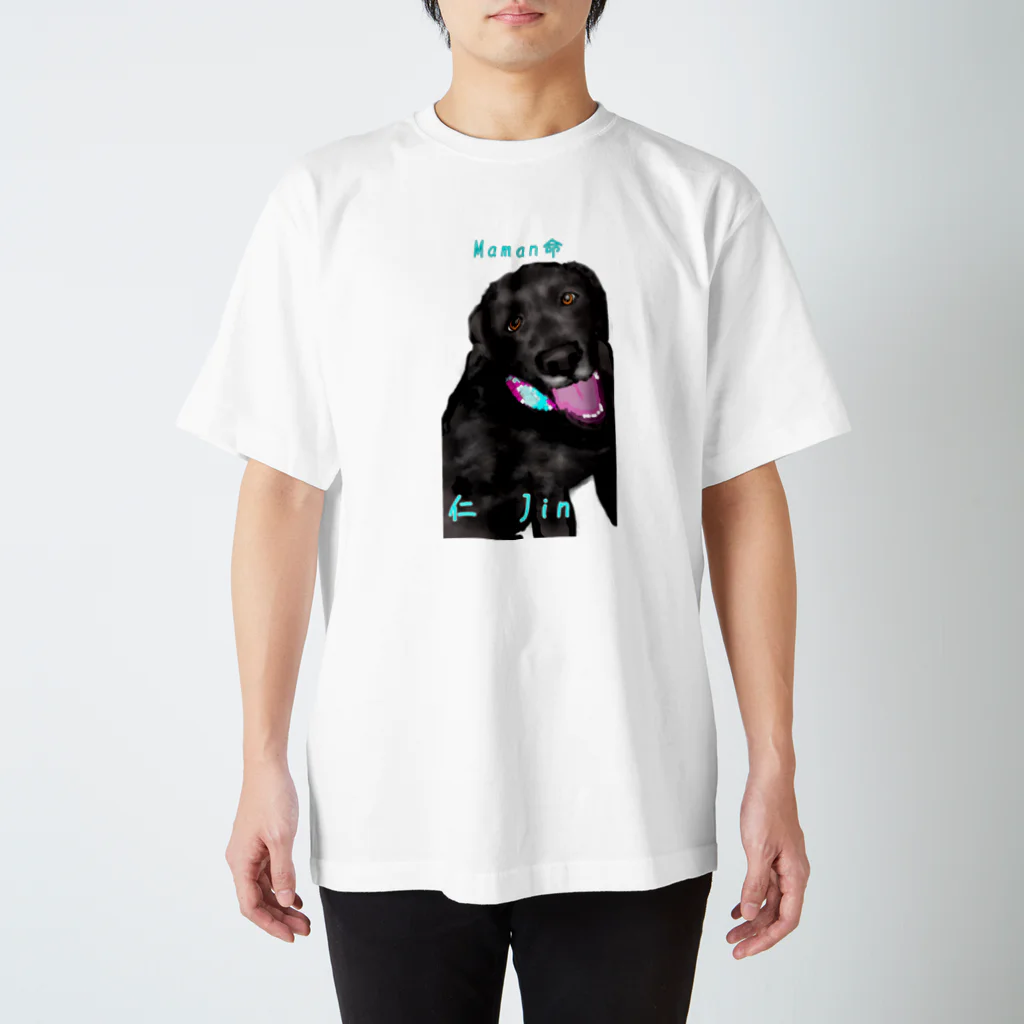 DOGLABの黒ラブ　仁くん スタンダードTシャツ