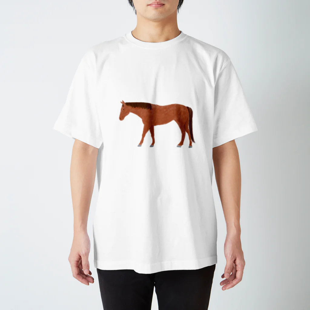 Enif-エニフ-のクレヨン風の馬（鹿毛） スタンダードTシャツ