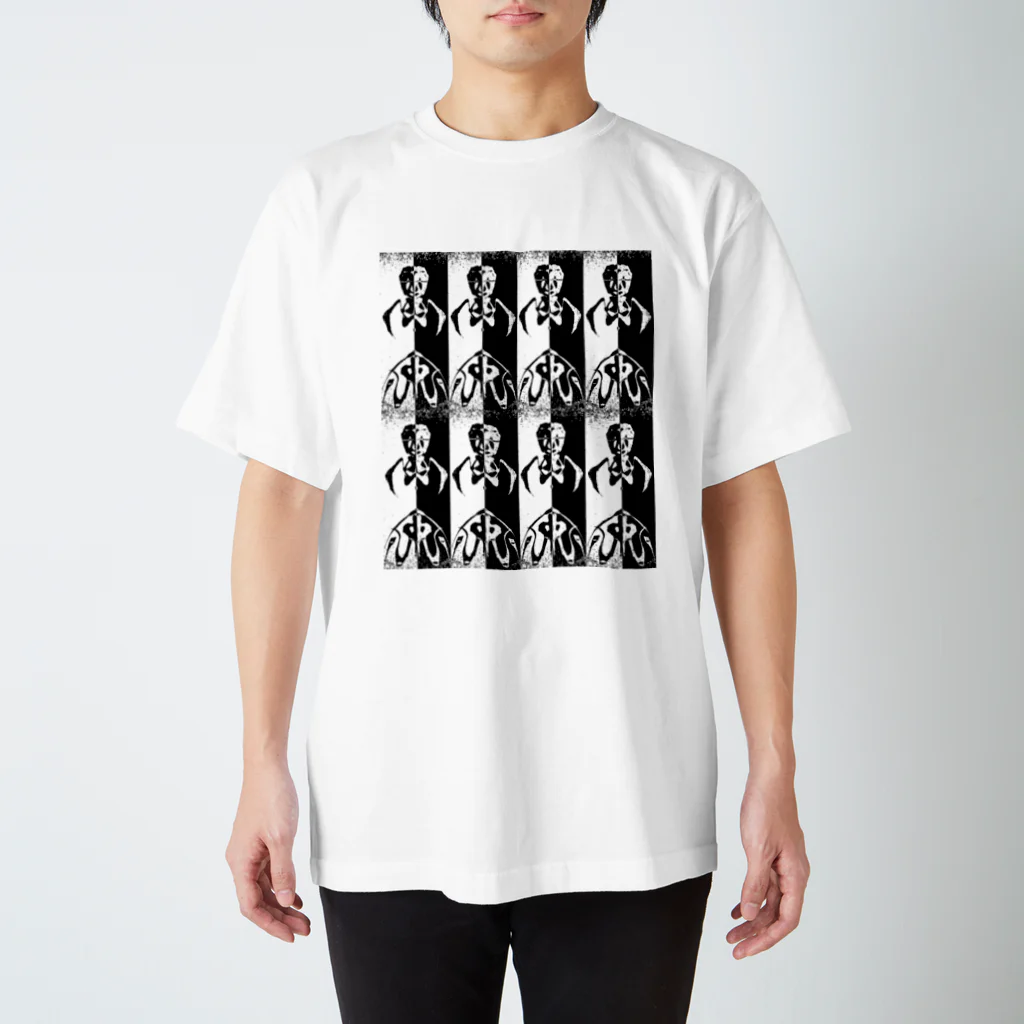 兎派の二色黒兎-ニショククロウサギ-(BK＆WH) Regular Fit T-Shirt