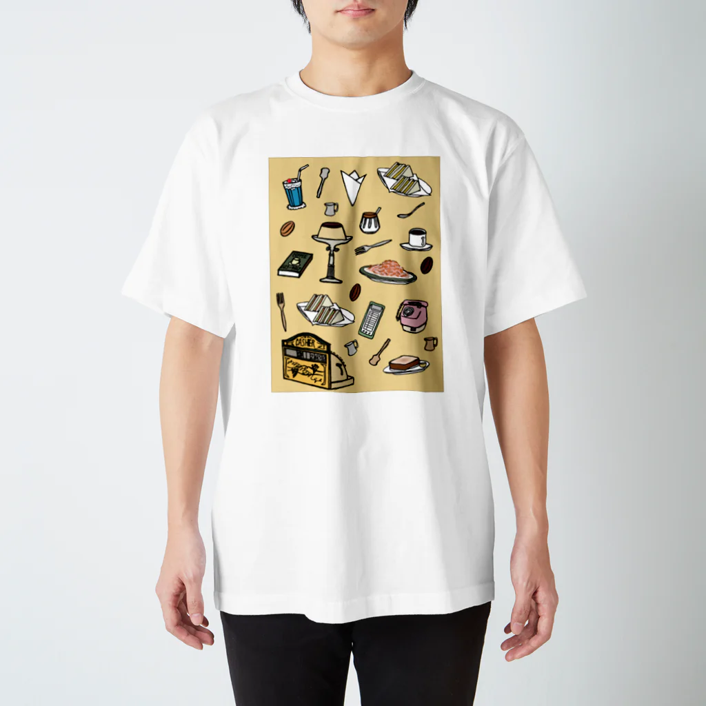 気ままに創作　よろず堂の純喫茶　いろどり　背景つき スタンダードTシャツ