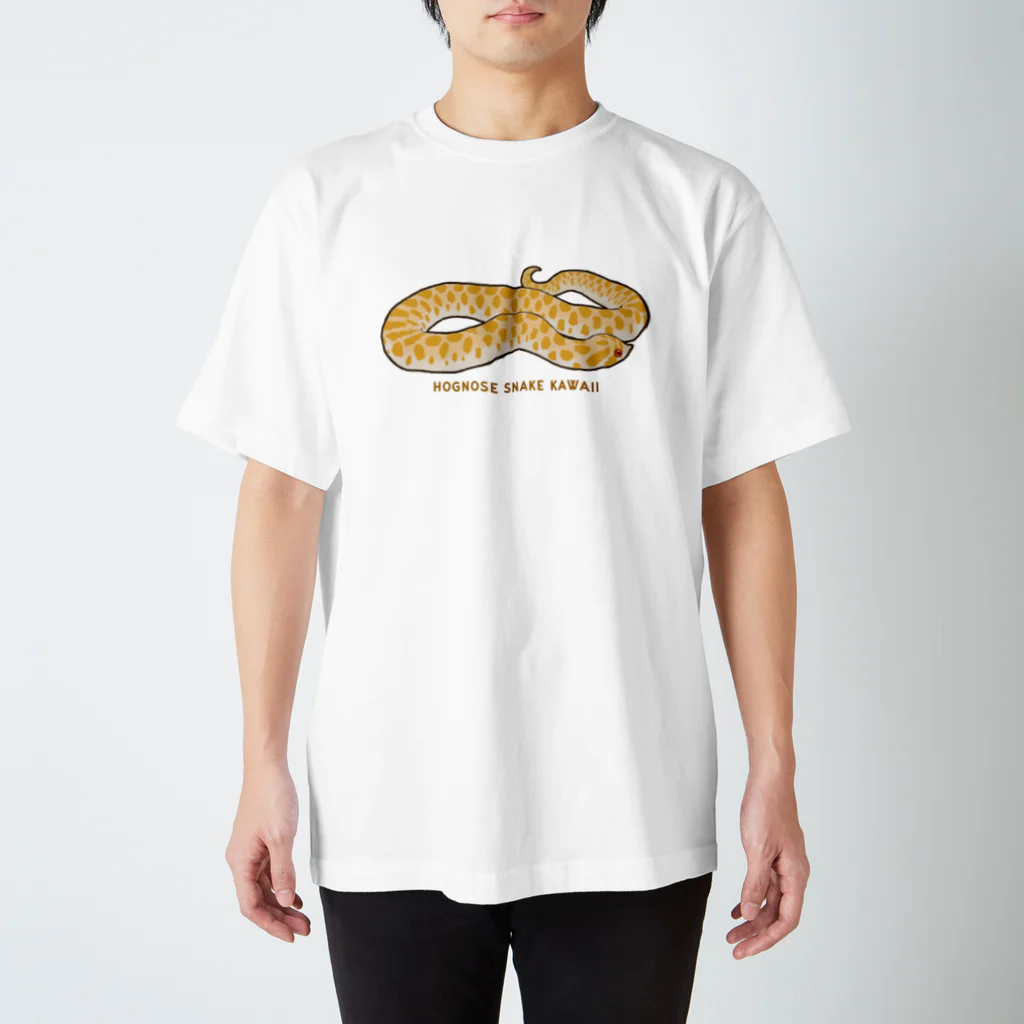 みけにょろのHognose snake Kawaii 【Albino】 Regular Fit T-Shirt