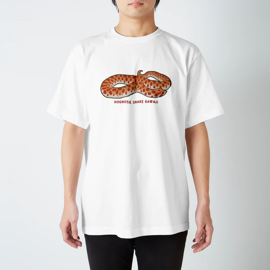 みけにょろのHognose snake Kawaii 【Red】 Regular Fit T-Shirt