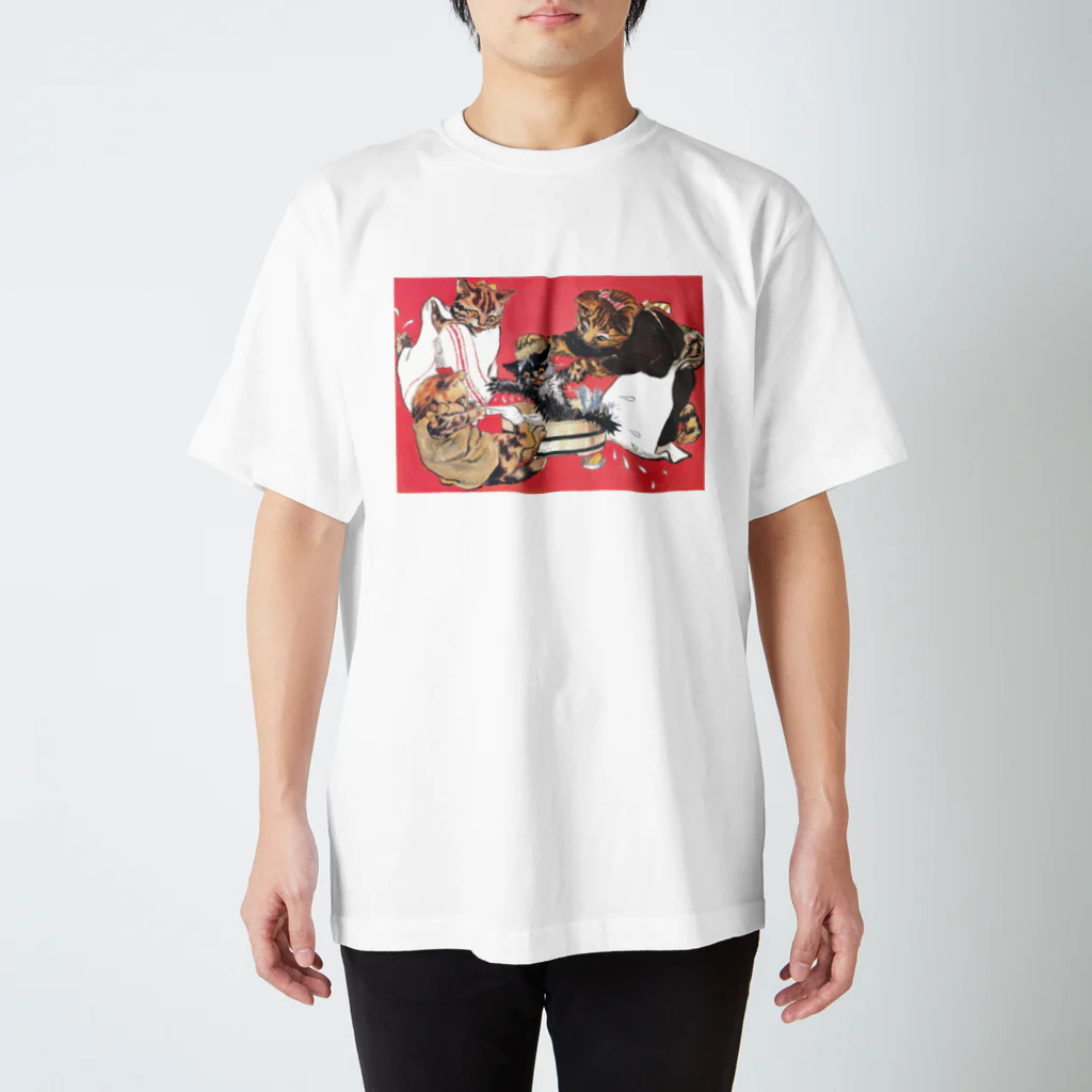 lofi_bearの北澤楽天 ねこの行水 （1914） スタンダードTシャツ