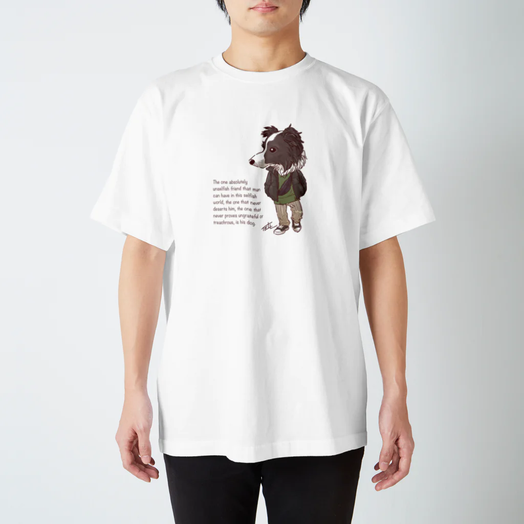 愛犬描処 プルーデンスのおしゃれボーダー Regular Fit T-Shirt