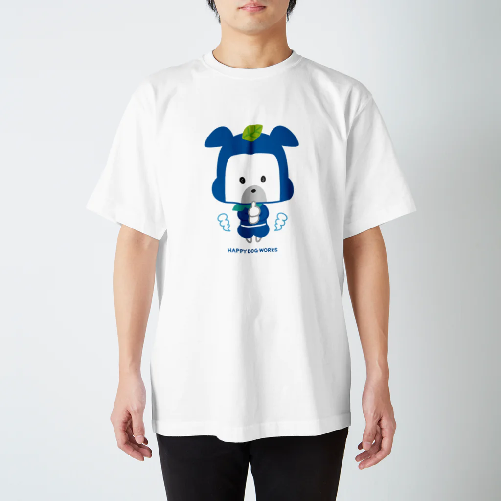 HAPPY DOG WORKS@SUZURIの忍者犬たろうくん_どろんA スタンダードTシャツ