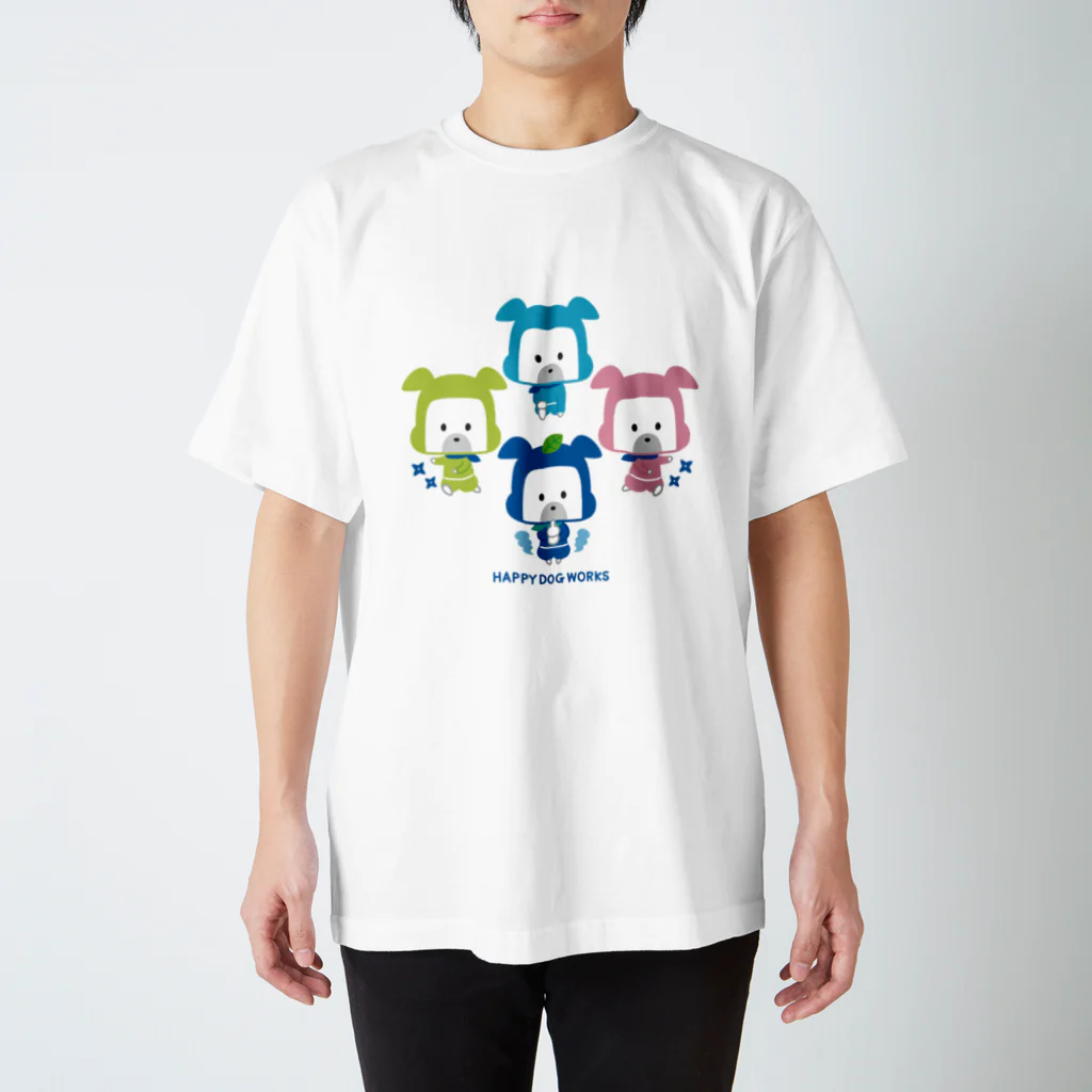 HAPPY DOG WORKS@SUZURIの忍者犬たろうくん_集合A Regular Fit T-Shirt