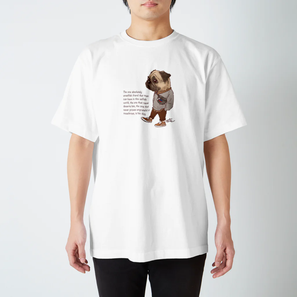 愛犬描処 プルーデンスのおしゃれパグ スタンダードTシャツ