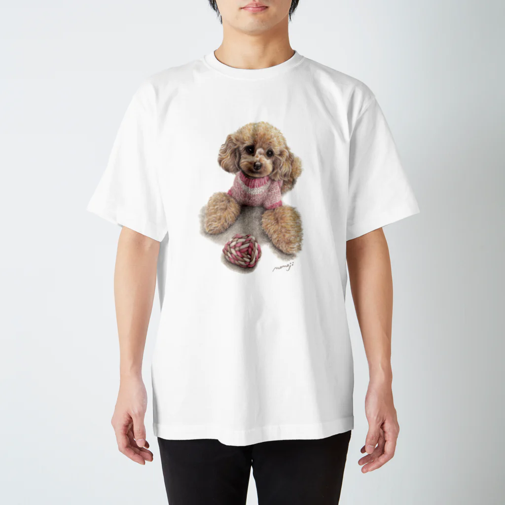 Momojiの犬画のプードル6 スタンダードTシャツ