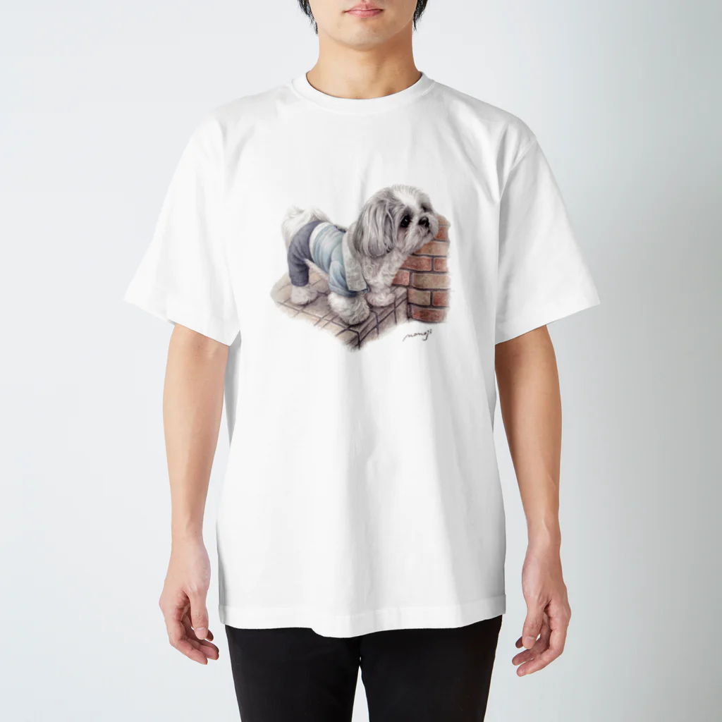 Momojiの犬画のシーズー81 スタンダードTシャツ