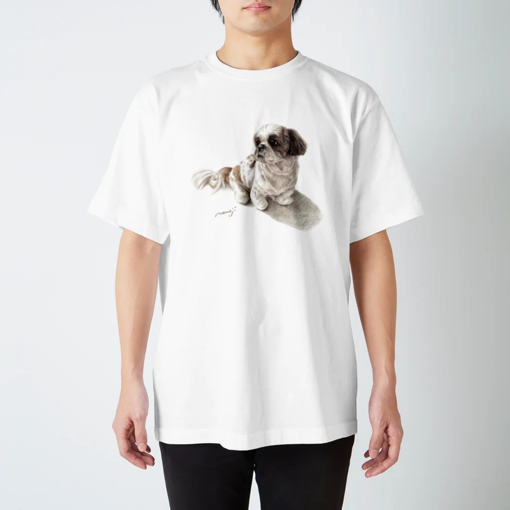 Momojiの犬画のシーズー56 スタンダードTシャツ