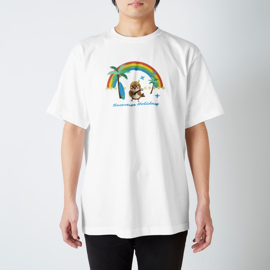 “すずめのおみせ” SUZURI店のだいきち（サマホリ） Regular Fit T-Shirt
