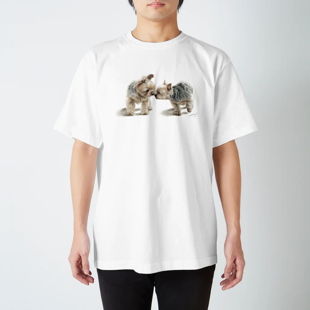 Momojiの犬画のヨーキー6 スタンダードTシャツ