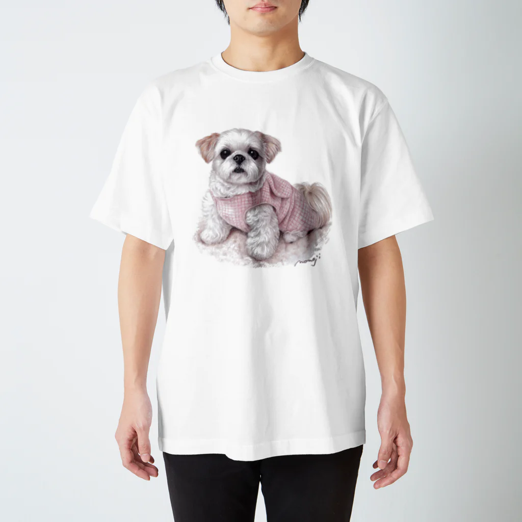 Momojiの犬画のシーズー79 スタンダードTシャツ