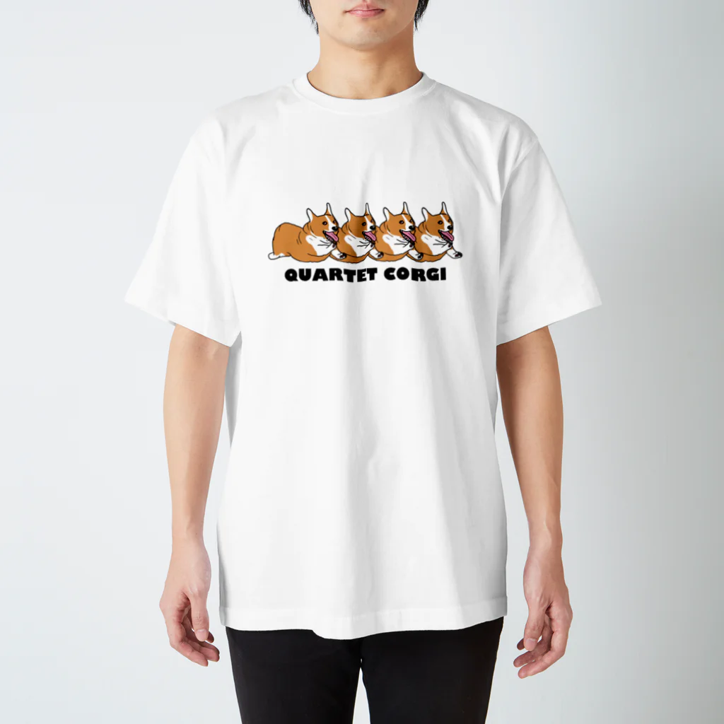 ZAZY official shopのカルテットコーギーT スタンダードTシャツ