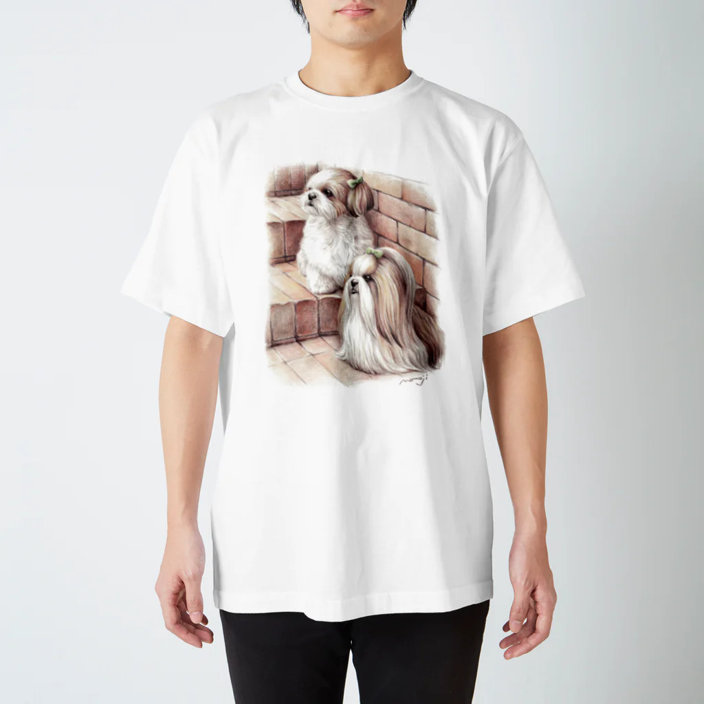 Momojiの犬画のシーズー33 スタンダードTシャツ