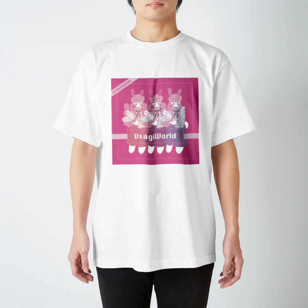 ゆるぽんわーるどのUsagiWorld 缶バッジ スタンダードTシャツ